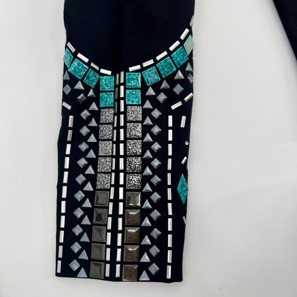 Lisa Nelle Western Show Jacket Womens XXL Black Embellished Zip Equestrian Horse - Picture 6 of 11